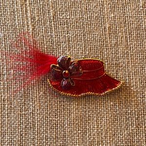 Red hat society pin brooch